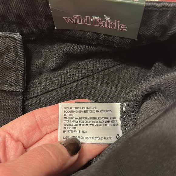 Super-High Rise Distressed Baggy Jeans - Wild Fable™ Black Wash - Picture 12 of 16